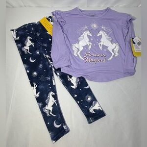 Unicorn Pajama Set Sleepwear Saint Eve Forever Magical Pants Top Girls 4 NEW
